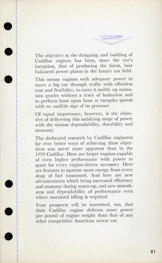 1959 Cadillac Salesmans Data Book Page 63